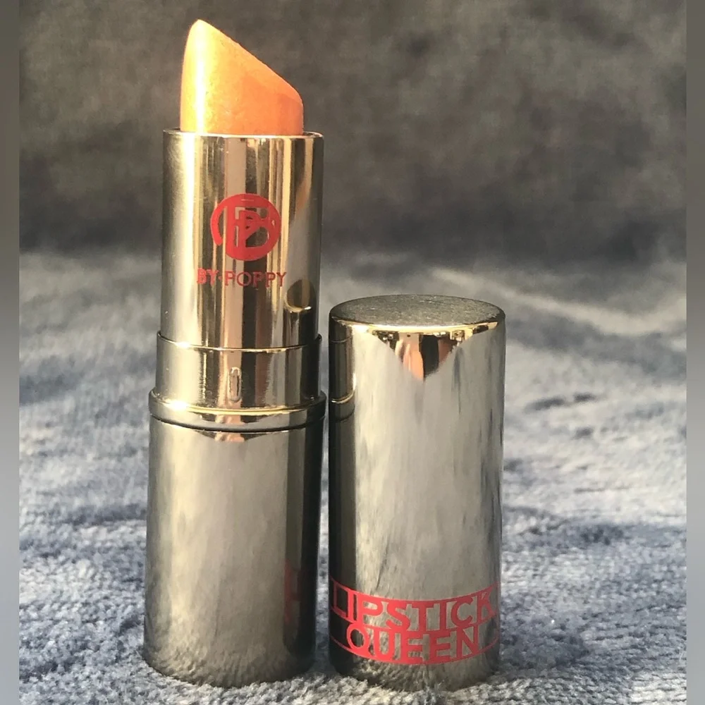 USED Lipstick Queen Nude Metal Lipstick Peach Gold Shimmer